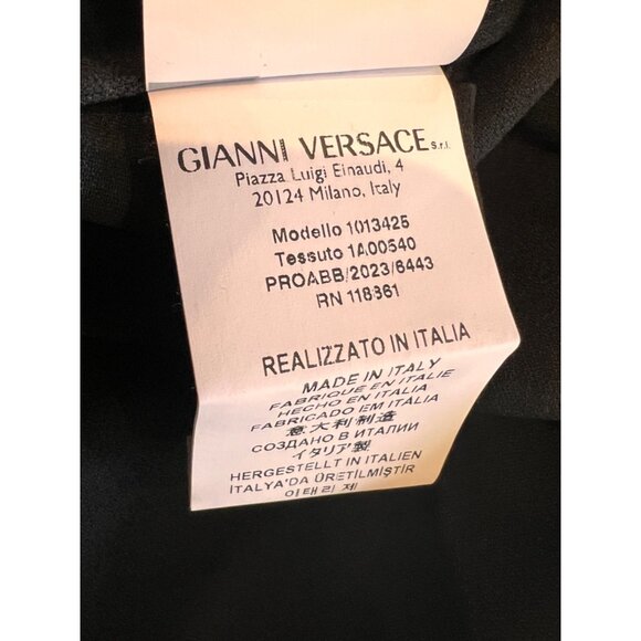 Versace Satin Lace-Embroidered black Midi Slip Dress Size 40/ US 4 - Picture 15 of 15